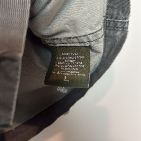 Jou Jou Woman’s Lightweight Green Khaki Distressed Utility Jacket /Half Cropped - Picture 5 of 8